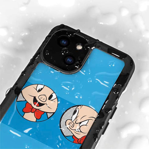 Looney Tunes Porky Pig Two Circles iPhone 15 Plus Waterproof Case