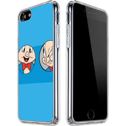 Looney Tunes Porky Pig Two Circles iPhone SE (2nd & 3rd Gen) Clear Case