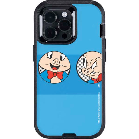 Looney Tunes Porky Pig Two Circles Otterbox Defender iPhone Skin