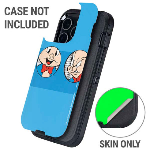 Looney Tunes Porky Pig Two Circles Otterbox Defender iPhone Skin