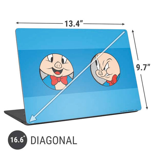 Looney Tunes Porky Pig Two Circles Universal Laptop 16.6in (13.4 x 9.7in) Skin