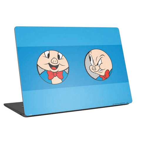Looney Tunes Porky Pig Two Circles Universal Laptop 16.6in (13.4 x 9.7in) Skin