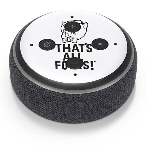 Looney Tunes Porky Thats All Folks Grid Amazon Echo Dot Skin