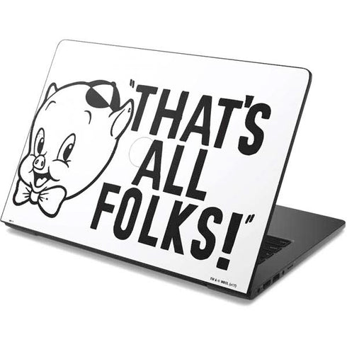 Looney Tunes Porky Thats All Folks Grid Dell Chromebook Skin