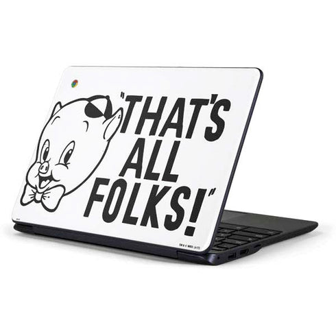 Looney Tunes Porky Thats All Folks Grid Samsung Chromebook Skin