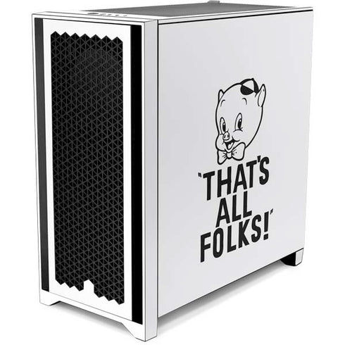 Looney Tunes Porky Thats All Folks Grid Corsair 4000D Tempered Glass Mid-Tower ATX Case Skin