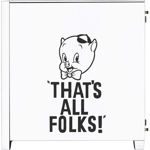 Looney Tunes Porky Thats All Folks Grid Corsair 4000D Tempered Glass Mid-Tower ATX Case Skin
