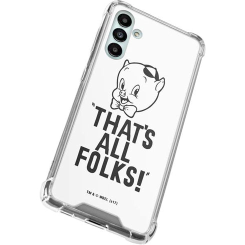 Looney Tunes Porky Thats All Folks Grid Galaxy A13 5G Clear Case