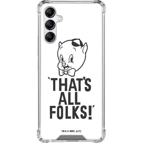 Looney Tunes Porky Thats All Folks Grid Galaxy A14 5G Clear Case