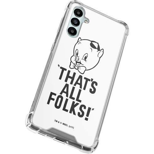 Looney Tunes Porky Thats All Folks Grid Galaxy A14 5G Clear Case