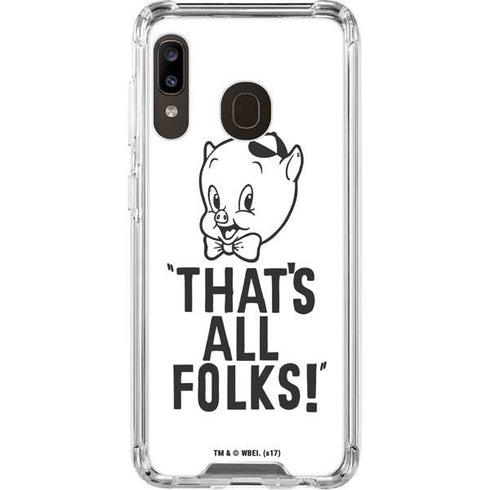 Looney Tunes Porky Thats All Folks Grid Galaxy A30 Clear Case