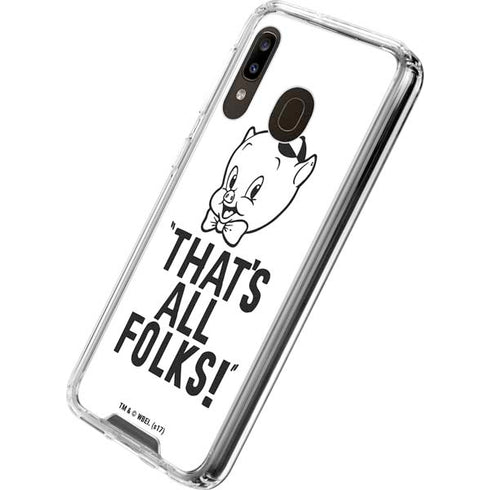 Looney Tunes Porky Thats All Folks Grid Galaxy A30 Clear Case