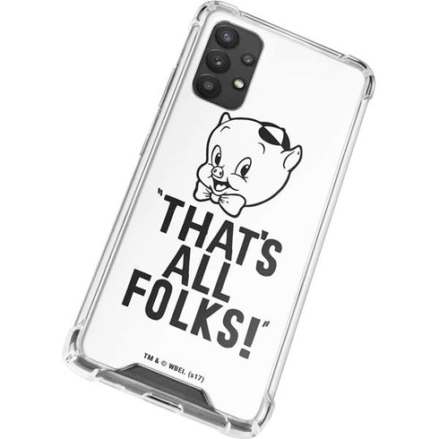Looney Tunes Porky Thats All Folks Grid Galaxy A32 5G Clear Case