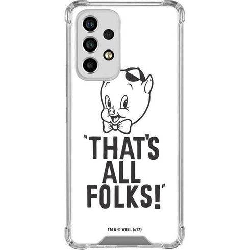 Looney Tunes Porky Thats All Folks Grid Galaxy A33 5G Clear Case