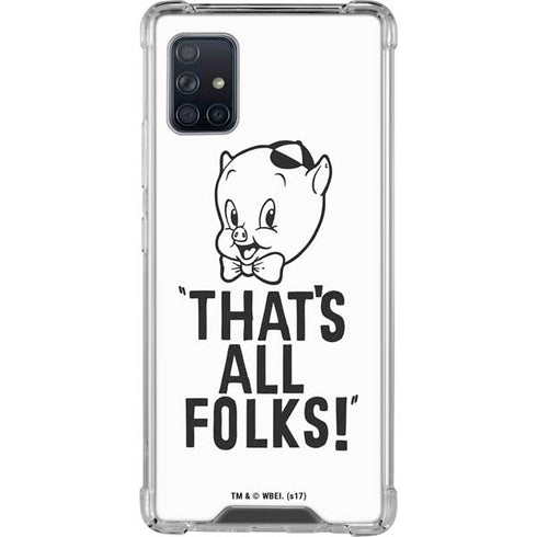 Looney Tunes Porky Thats All Folks Grid Galaxy A51 5G Clear Case