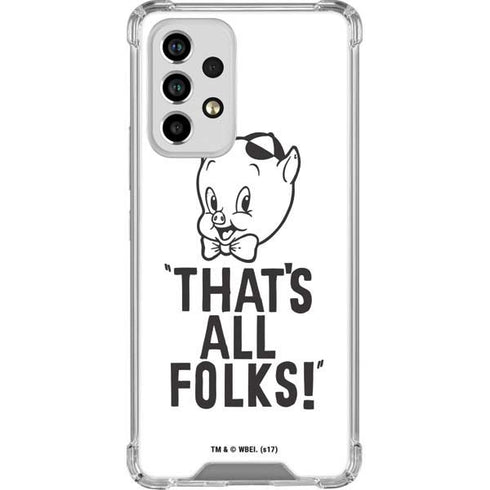 Looney Tunes Porky Thats All Folks Grid Galaxy A53 5G Clear Case