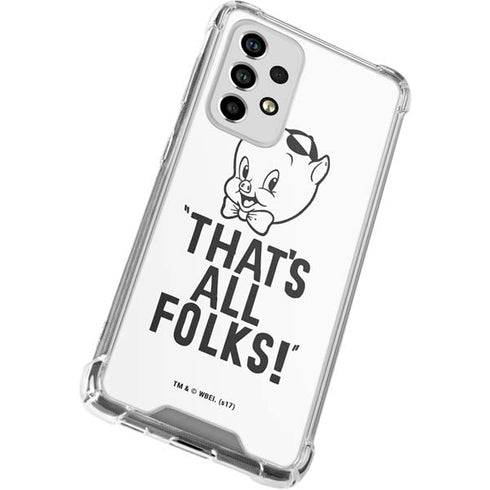 Looney Tunes Porky Thats All Folks Grid Galaxy A53 5G Clear Case