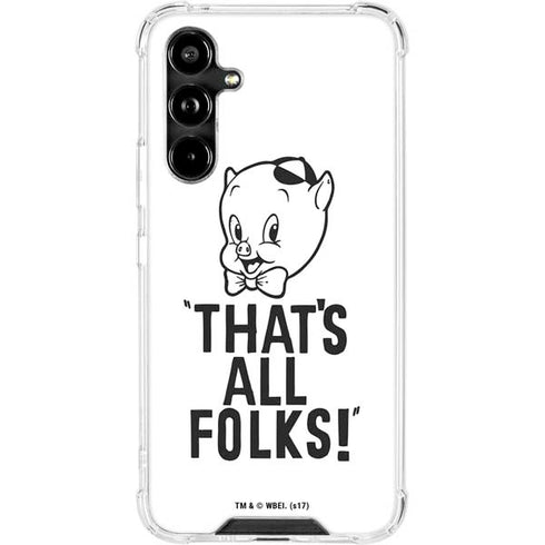 Looney Tunes Porky Thats All Folks Grid Galaxy A54 5G Clear Case