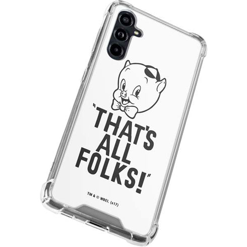 Looney Tunes Porky Thats All Folks Grid Galaxy A54 5G Clear Case