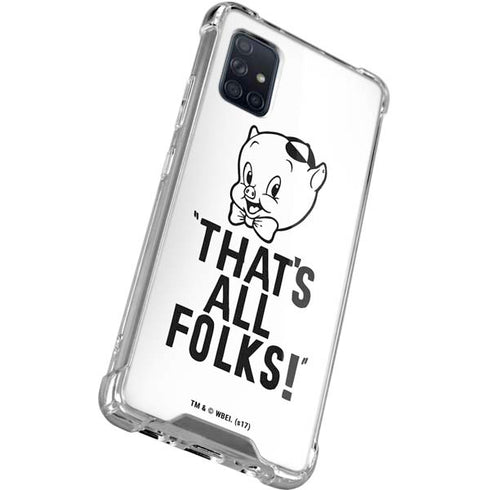 Looney Tunes Porky Thats All Folks Grid Galaxy A71 5G Clear Case