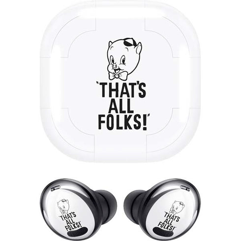 Looney Tunes Porky Thats All Folks Grid Galaxy Buds Pro Skin