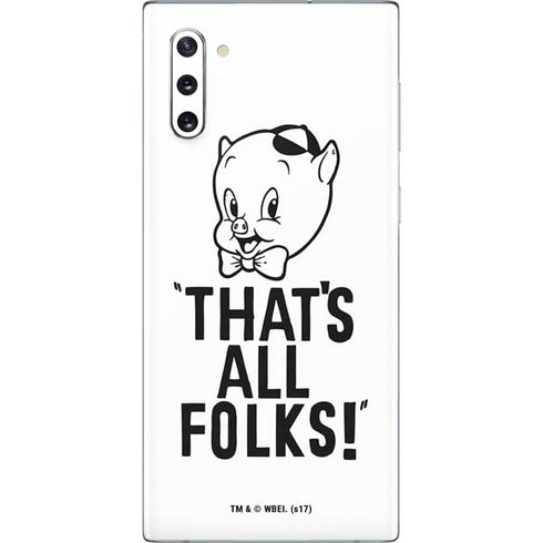 Looney Tunes Porky Thats All Folks Grid Galaxy Note 10 Skin