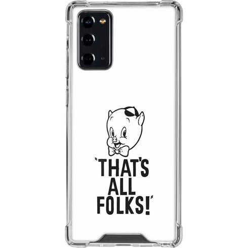 Looney Tunes Porky Thats All Folks Grid Galaxy Note20 5G Clear Case