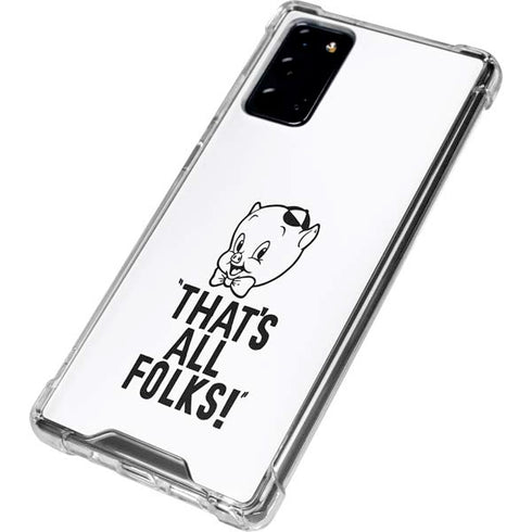 Looney Tunes Porky Thats All Folks Grid Galaxy Note20 5G Clear Case