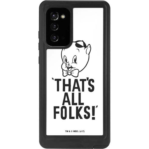 Looney Tunes Porky Thats All Folks Grid Galaxy Note20 5G Waterproof Case