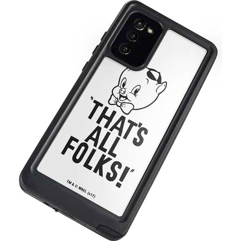Looney Tunes Porky Thats All Folks Grid Galaxy Note20 5G Waterproof Case