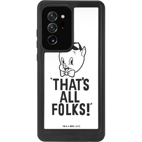 Looney Tunes Porky Thats All Folks Grid Galaxy Note20 Ultra 5G Waterproof Case