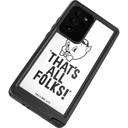 Looney Tunes Porky Thats All Folks Grid Galaxy Note20 Ultra 5G Waterproof Case
