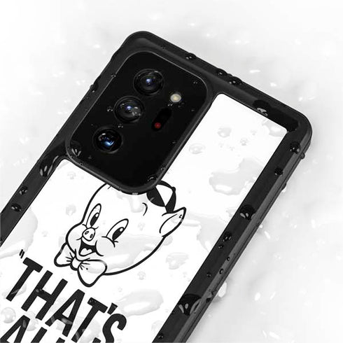 Looney Tunes Porky Thats All Folks Grid Galaxy Note20 Ultra 5G Waterproof Case
