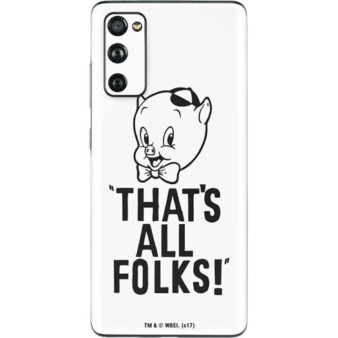 Looney Tunes Porky Thats All Folks Grid Galaxy S20 Fan Edition Skin