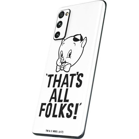 Looney Tunes Porky Thats All Folks Grid Galaxy S20 Fan Edition Skin
