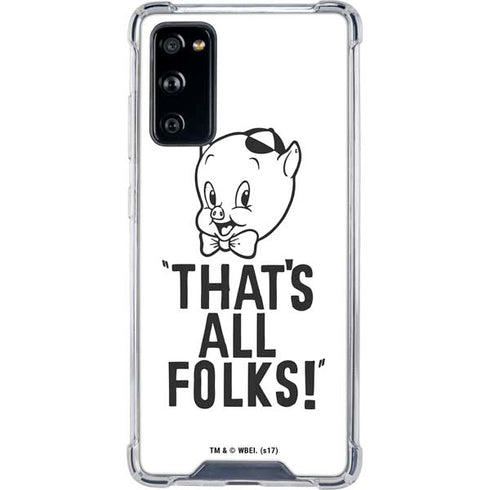 Looney Tunes Porky Thats All Folks Grid Galaxy S20 FE Clear Case