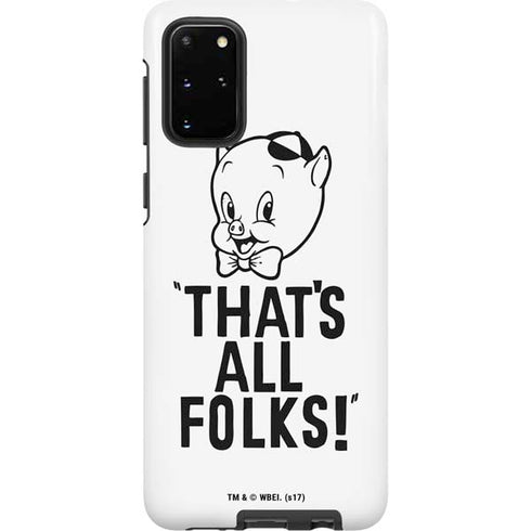 Looney Tunes Porky Thats All Folks Grid Galaxy S20 Plus Pro Case
