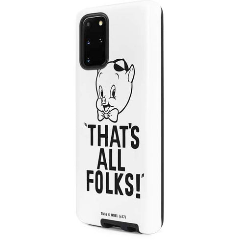 Looney Tunes Porky Thats All Folks Grid Galaxy S20 Plus Pro Case