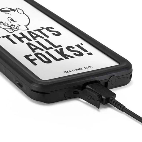 Looney Tunes Porky Thats All Folks Grid Galaxy S20 Plus Waterproof Case