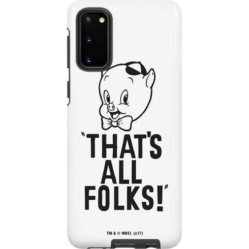 Looney Tunes Porky Thats All Folks Grid Galaxy S20 Pro Case