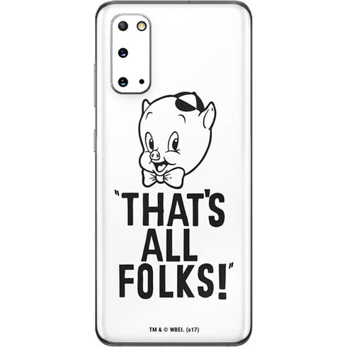 Looney Tunes Porky Thats All Folks Grid Galaxy S20 Skin