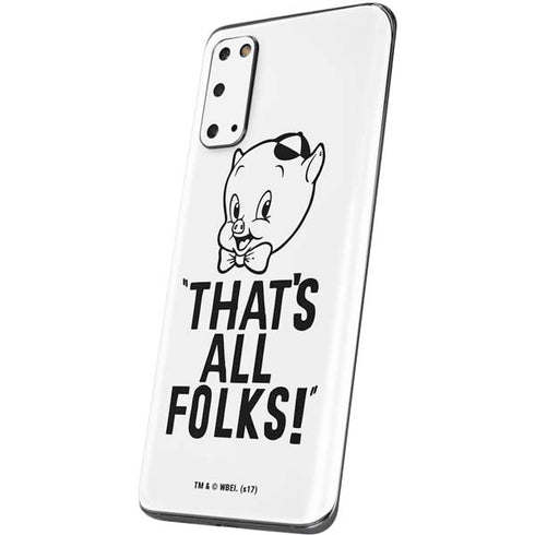 Looney Tunes Porky Thats All Folks Grid Galaxy S20 Skin