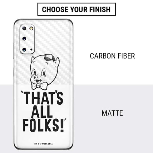 Looney Tunes Porky Thats All Folks Grid Galaxy S20 Skin