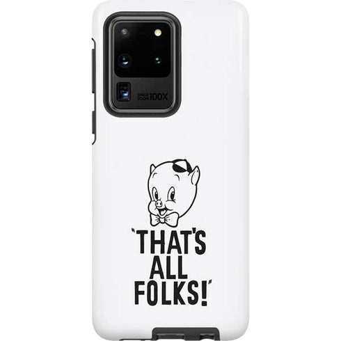 Looney Tunes Porky Thats All Folks Grid Galaxy S20 Ultra 5G Pro Case