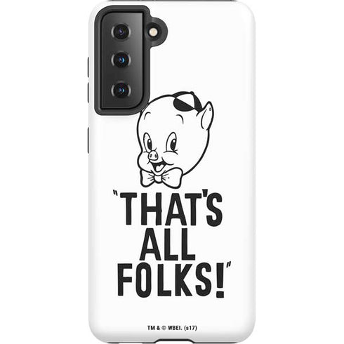 Looney Tunes Porky Thats All Folks Grid Galaxy S21 5G Pro Case