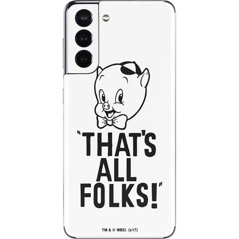 Looney Tunes Porky Thats All Folks Grid Galaxy S21 5G Skin