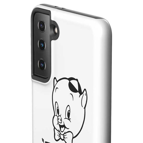 Looney Tunes Porky Thats All Folks Grid Galaxy S21 Plus 5G Pro Case