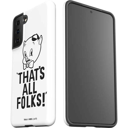 Looney Tunes Porky Thats All Folks Grid Galaxy S21 Plus 5G Pro Case