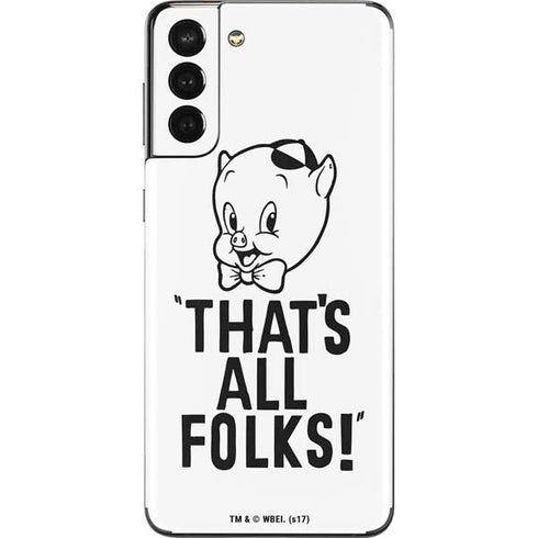 Looney Tunes Porky Thats All Folks Grid Galaxy S21 Plus 5G Skin
