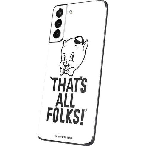 Looney Tunes Porky Thats All Folks Grid Galaxy S21 Plus 5G Skin
